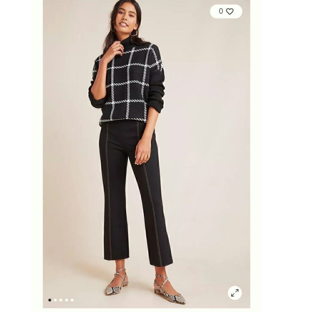 The Essential Cropped Flare Trousers in Black, sz Medium